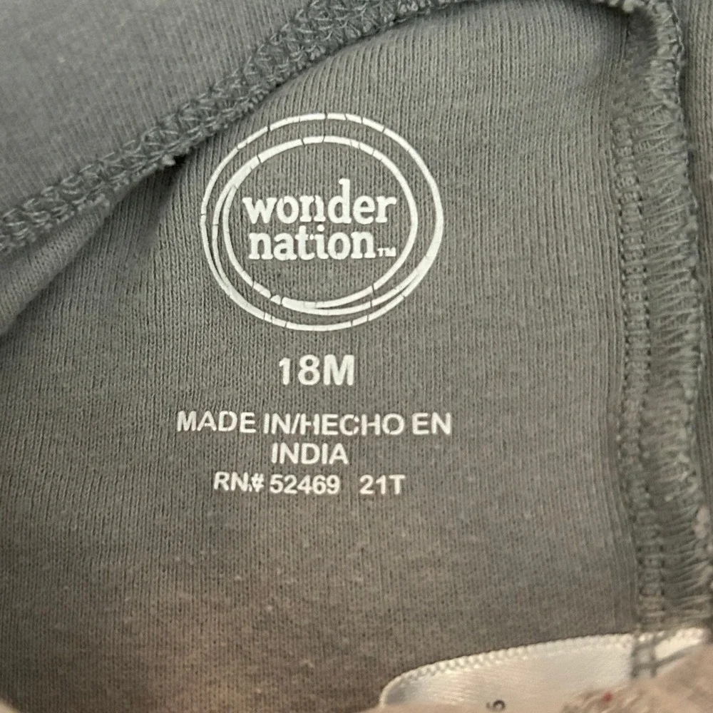 Wonder Nation Baby Leggings 18M Light Blue Gray Cotton Blend Elastic Waist 1338
